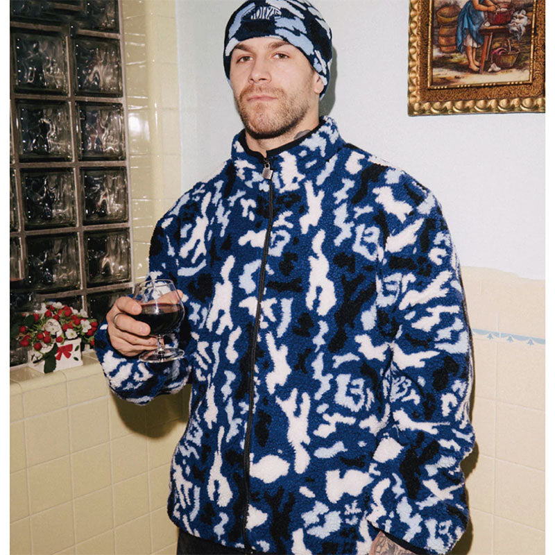 BRONZE 56K CAMO FLEECE JACKET BLUE