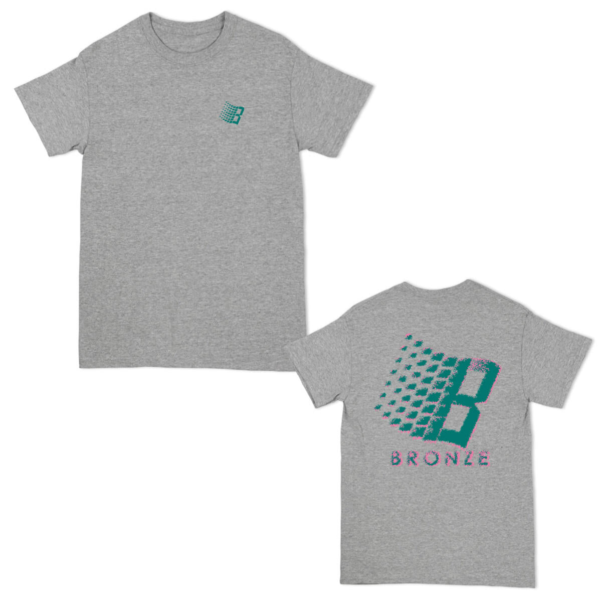 T-SHIRT BRONZE 56K B LOGO GRIS CHINÉ