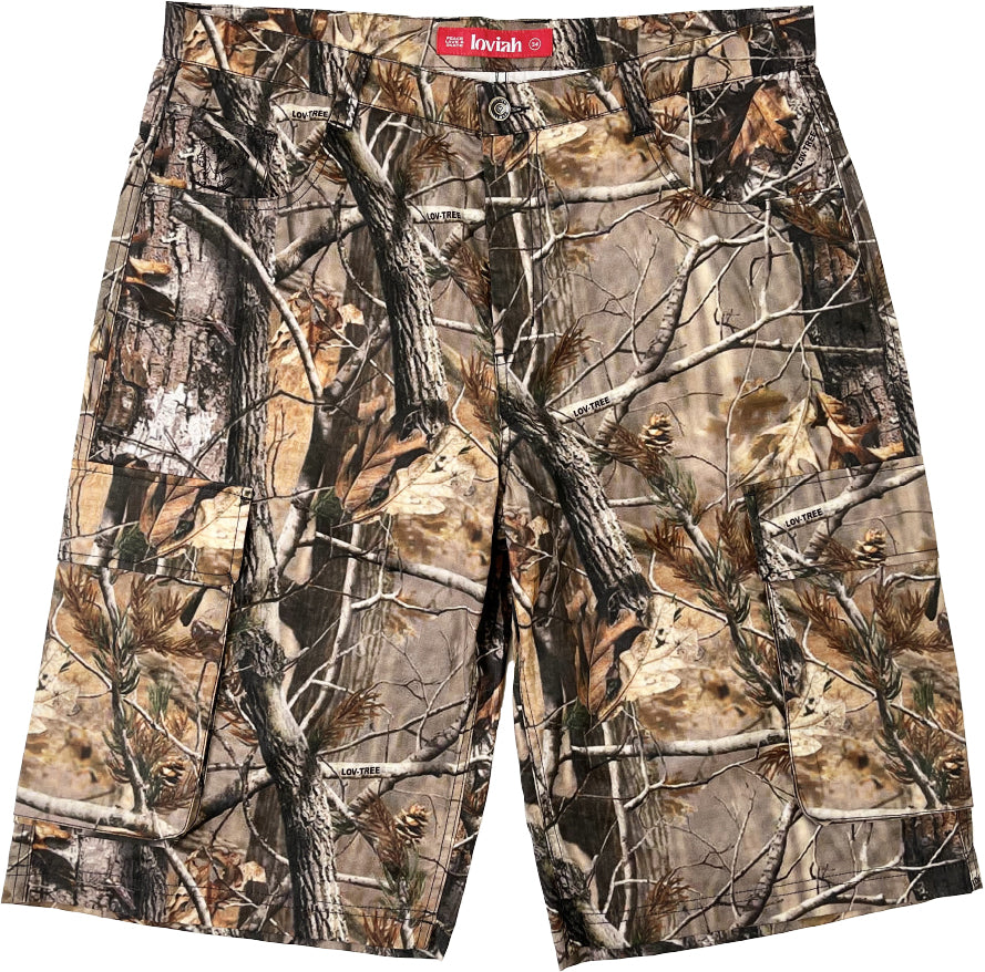 LOVIAH TROOPER COTTON CARGO SHORTS CAMO TREE