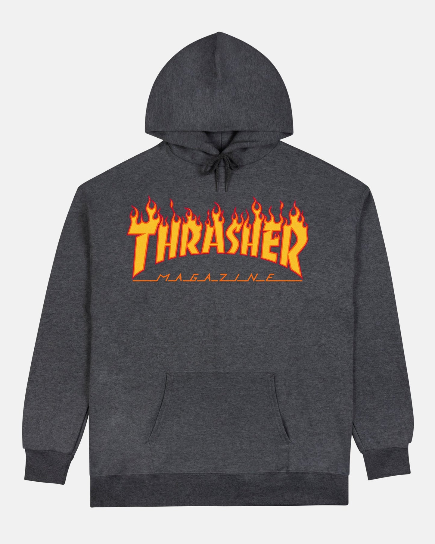 THRASHER FLAME LOGO SWEAT À CAPUCHE DARK HEATHER