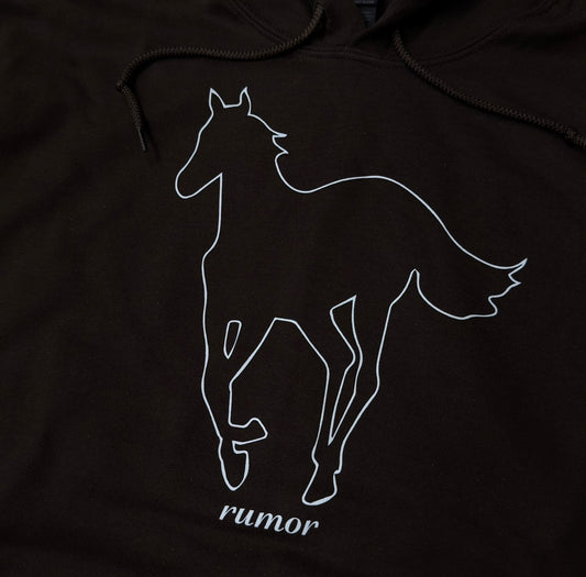 RUMOR WHITE HORSE HOODIE CHOCOLATE BROWN WHITE