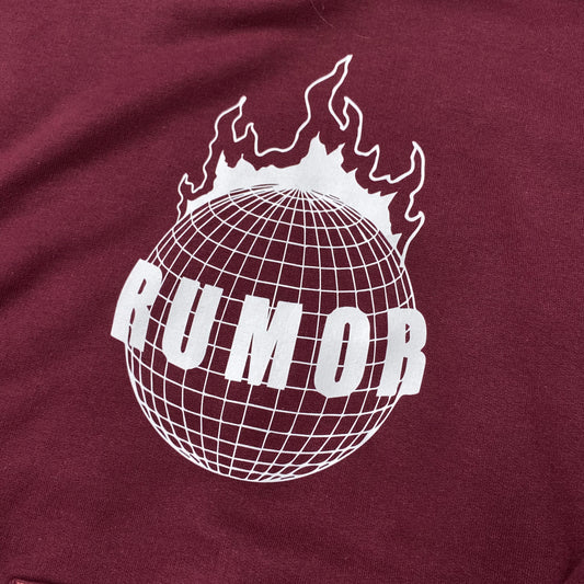 RUMOR BURNING WORLD YOUTH HOODIE MAROON