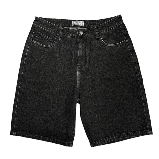 FROSTED WAVY JEAN SHORTS VINTAGE BLACK