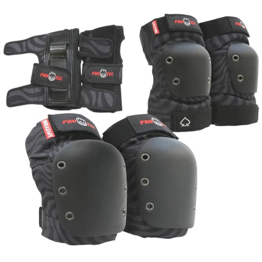 PROTEC STREET JR 3-PK PAD SET SPITFIRE BLACK SWIRL