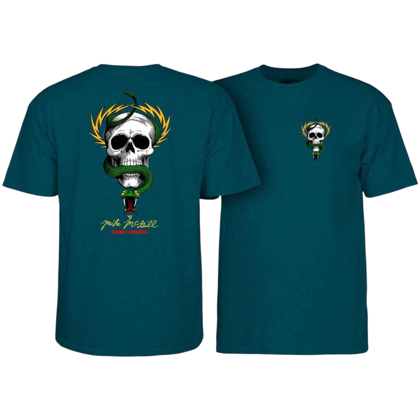 POWELL PERALTA MCGILL SKULL AND SNAKE MIDNIGHT TEAL TEE