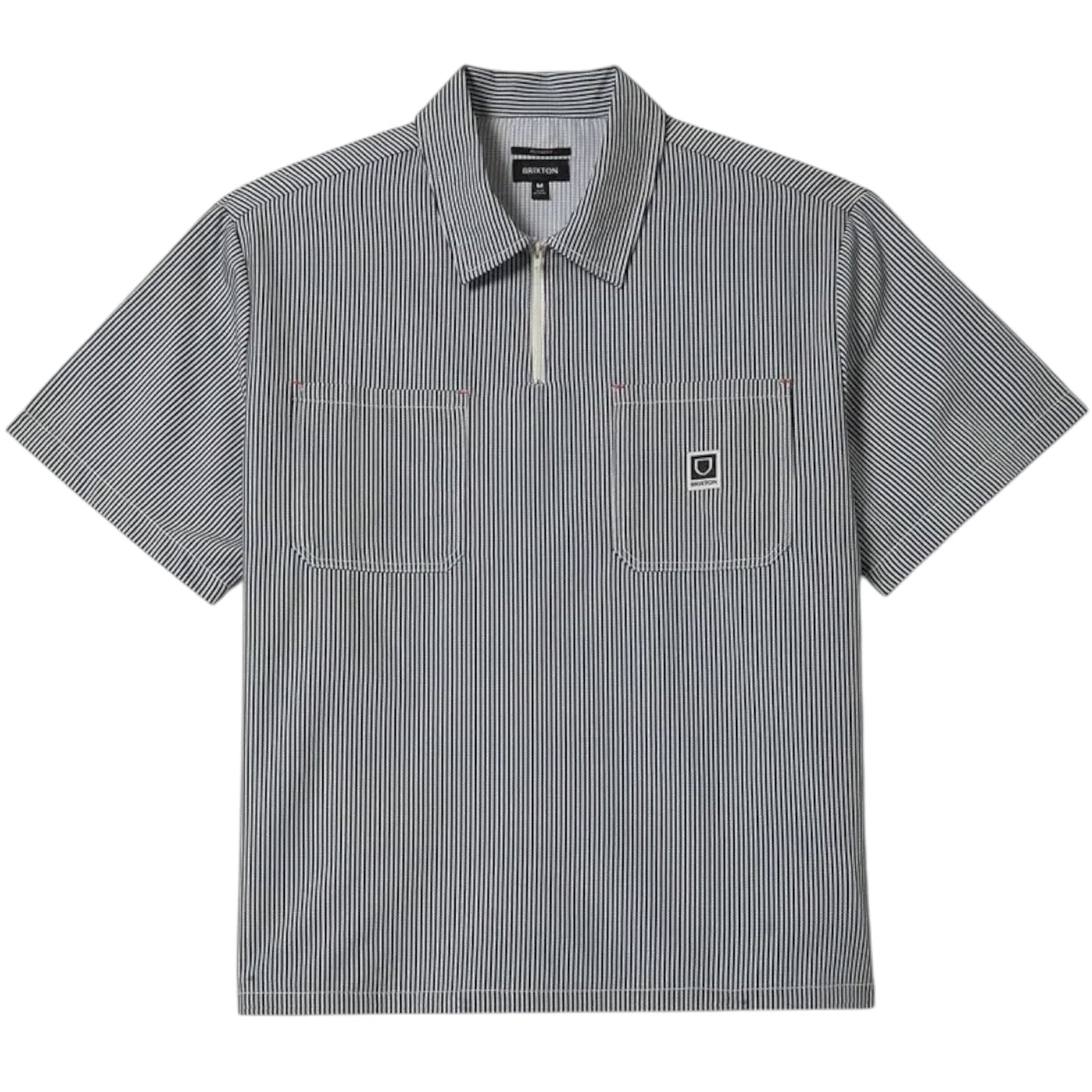 BRIXTON JOURNEY LIGHTWEIGHT WVN SHIRT NAVY WHITE STRIPE