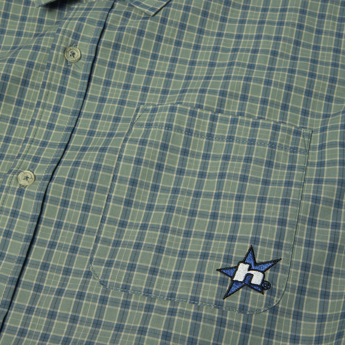 HUF H-STAR SS PLAID SHIRT MARINE