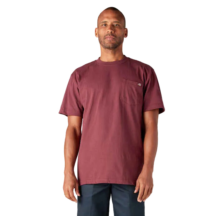 DICKIES HEAVYWEIGHT SHORT SLEEVE POCKET TEE MAROON