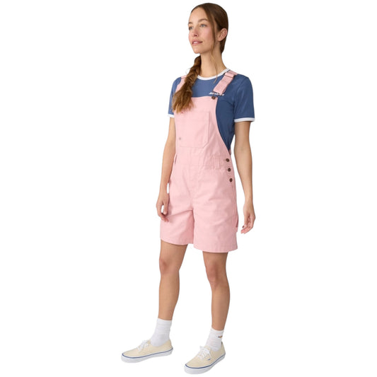 DICKIES WOMENS 7” BIB SHORTALL BRIDAL ROSE