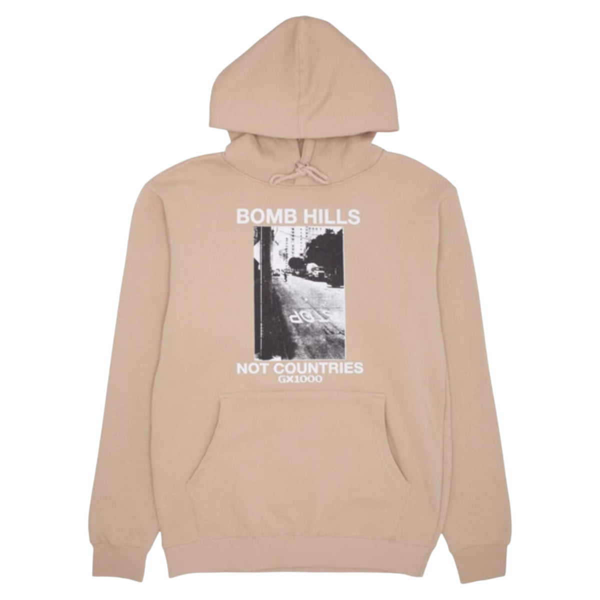GX1000 BOMB HILLS NOT COUNTRIES HOODIE SAND WHITE
