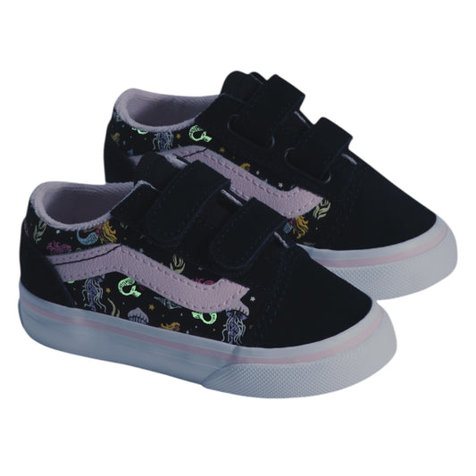 VANS OLD SKOOL V MERMAID BLACK PASTEL PINK