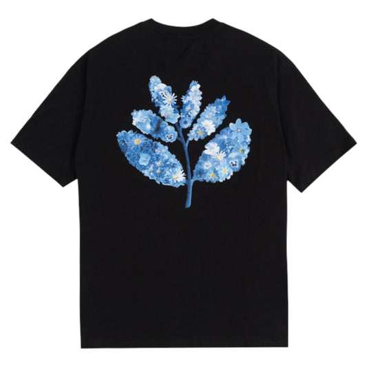 MAGENTA BLUE FLOWERS COLLAB TEE BLACK
