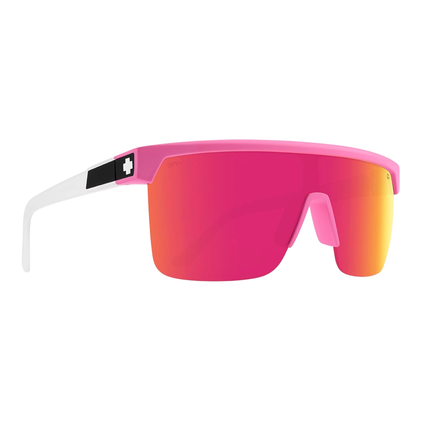 SPY FLYNN 5050 MATTE PINK MATTE TRANSLUCENT WHITE - HAPPY BRONZE PINK MIRROR LENS