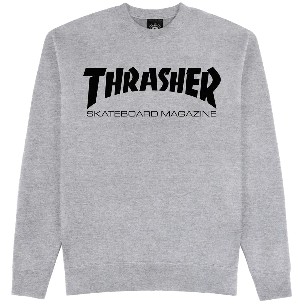 THRASHER SKATE MAG CREWNECK GREY