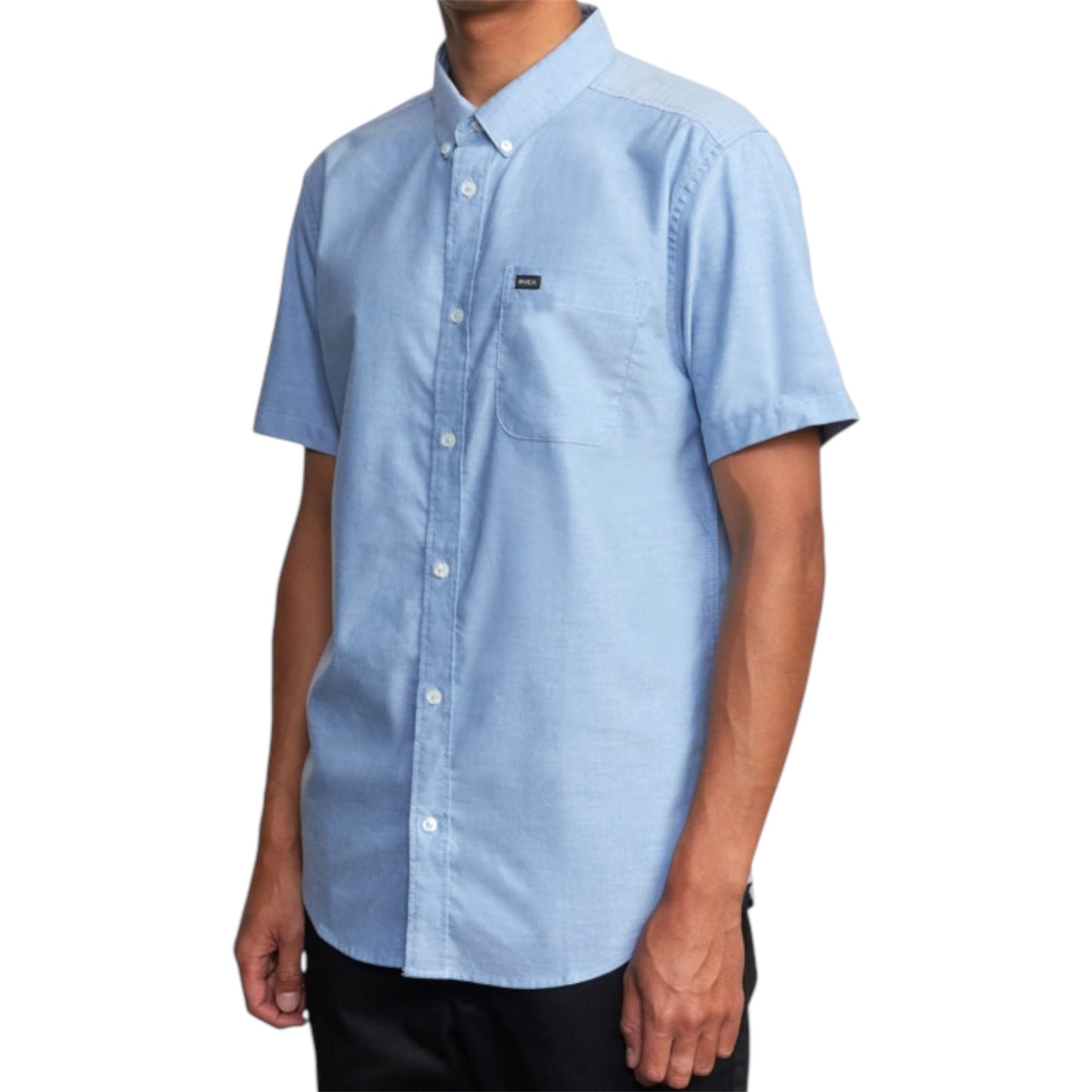 RVCA THATLL DO STRETCH SHORT SLEEVE OXFORD BLUE