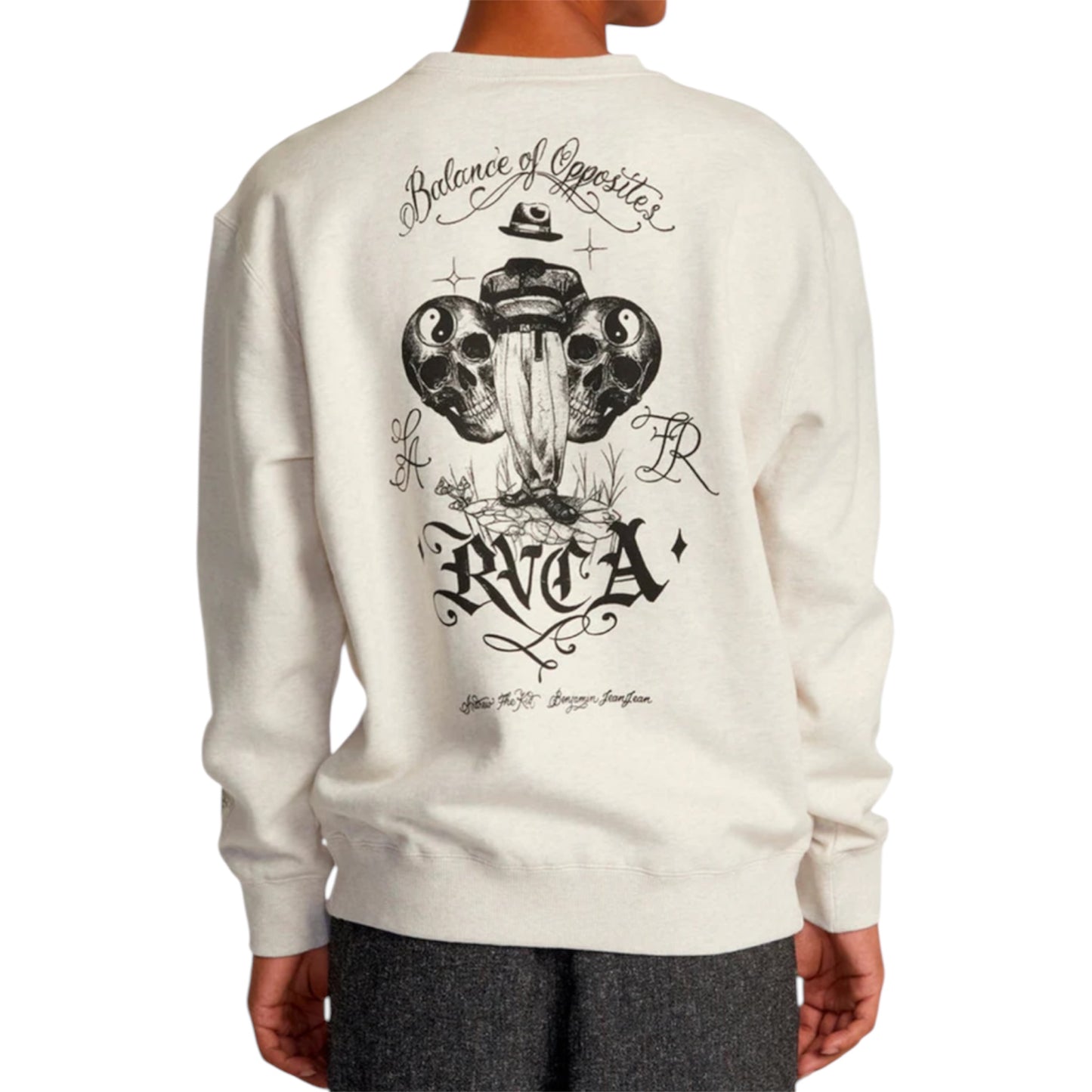 RVCA INVISIBLE MAN CREWNECK OATMEAL HEATHER