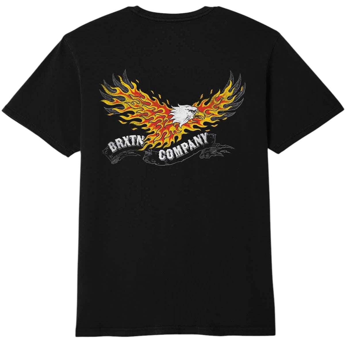BRIXTON BLAZING SS STANDARD TEE BLACK WORN WASH