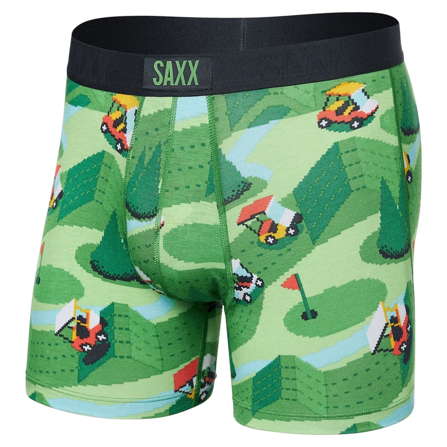 SAXX VIBE SUPER SOFT BOXER BRIEF EXCITE CARTS GREEN
