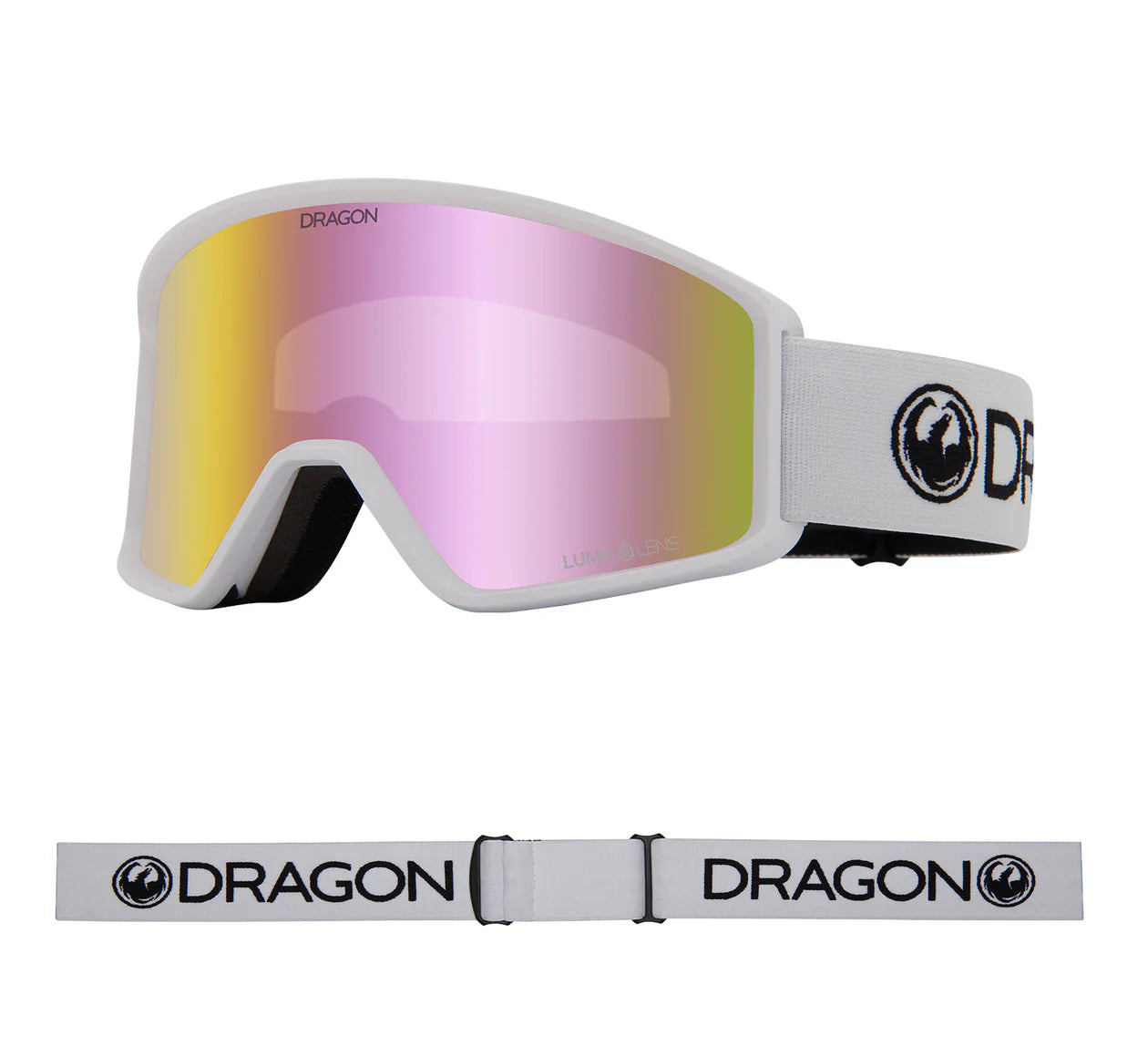 DRAGON DXT OTG 2 WHITE GOGGLES LUMA LENS PINK ION