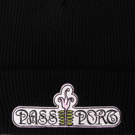 PASSPORT GARDENIA BEANIE BLACK