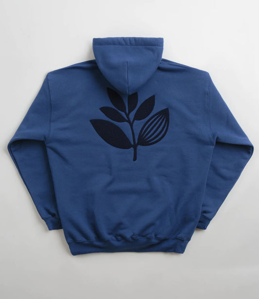 MAGENTA TERRY PLANT HOODIE OCEAN BLUE