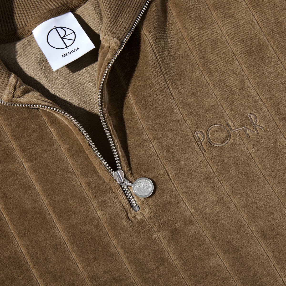 SWEAT-SHIRT POLAIRE COL ZIPPÉ RAYURE VELOUR HÊTRE