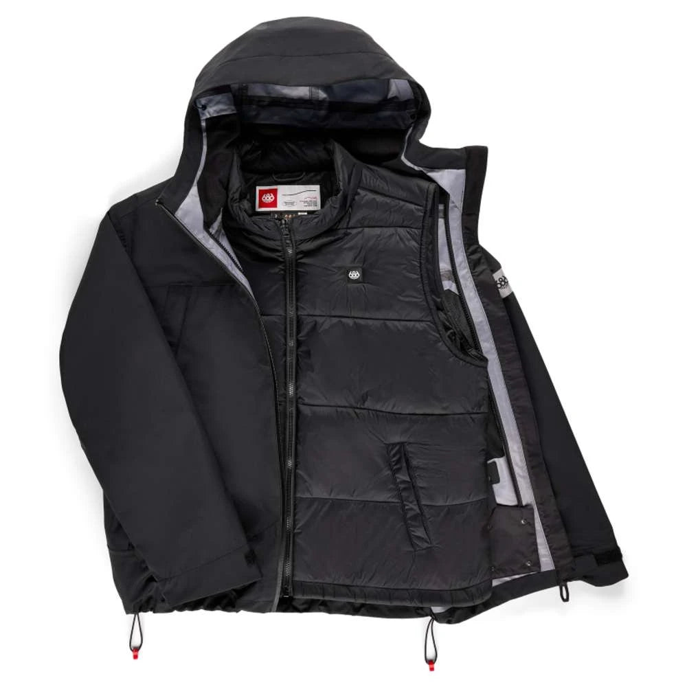 686 WOMENS SMARTY 3 IN 1 FRAMEWORK 3L JACKET BLACK