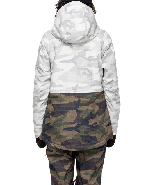 686 WOMENS ATHENA INSULATED JACKET WHITE CAMO COLORBLOCK