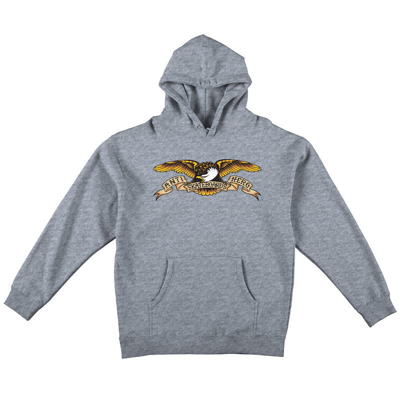 ANTIHERO EAGLE HEAVYWEIGHT HEATHER GREY HOODIE