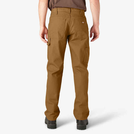 DICKIES PANTALON DE CHARPENTIER EN CANARD LOURD COUPE RELAXÉE CANARD MARRON RINÇÉ