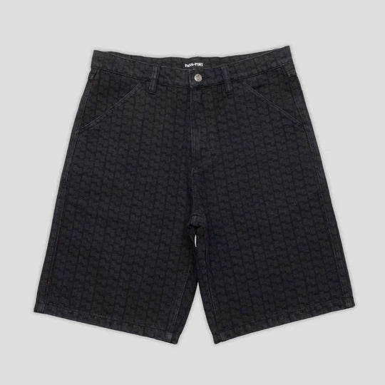 PASSPORT WORKERS CLUB DENIM COURT DRAIN GRAVÉ AU LASER NOIR