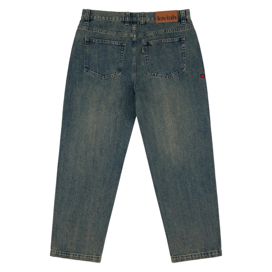 LOVIAH OG BAGGY 5 POCKET DENIM PANT PINE ENZYME WASH