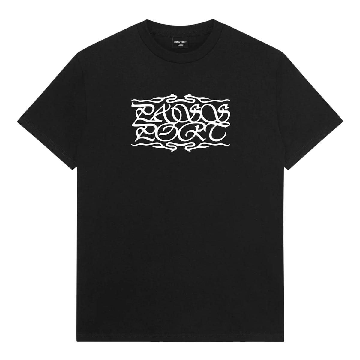 PASSPORT CALLIGRAPHY TEE BLACK