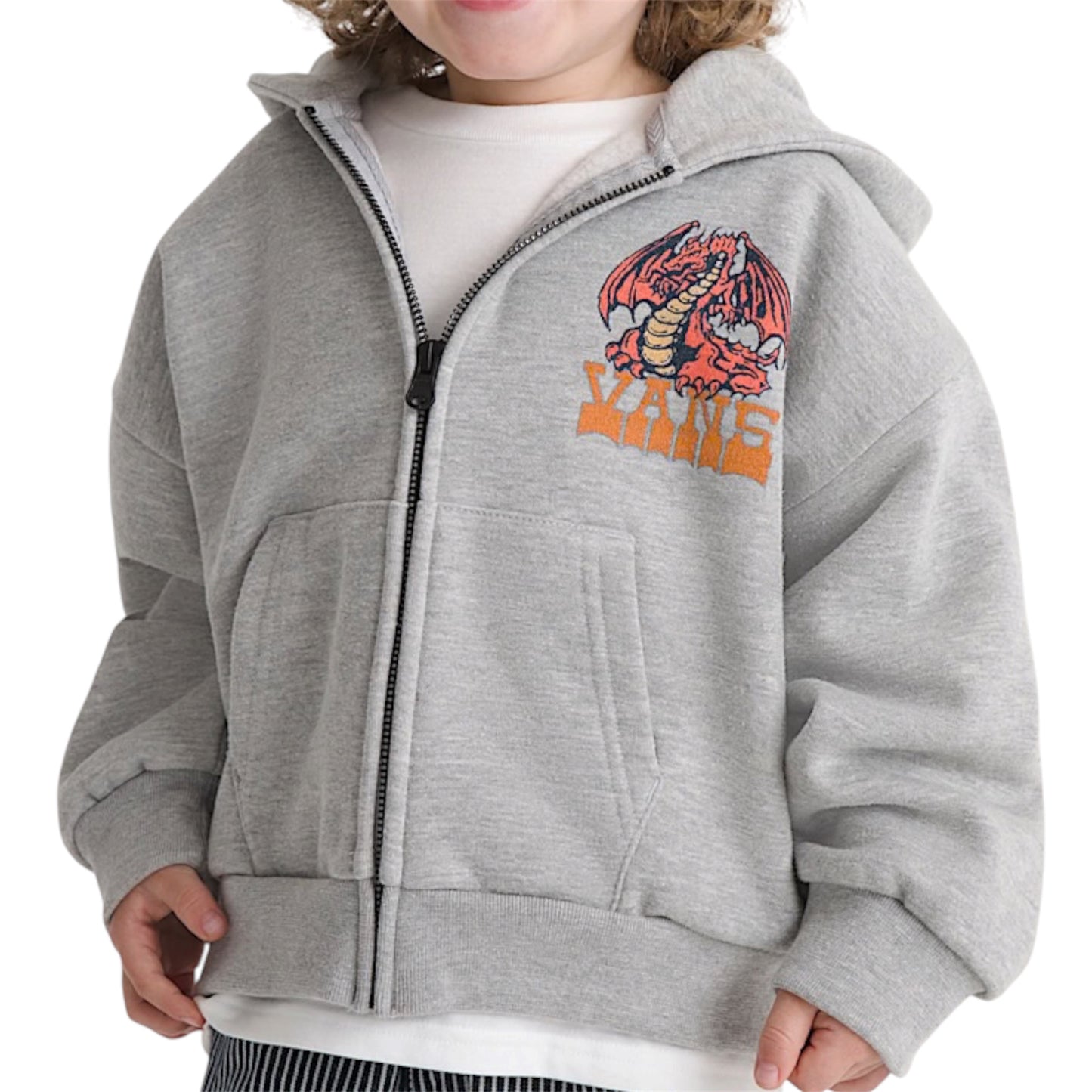 VANS BOYS LIVING LEGEND FULL ZIP HEATHER GREY