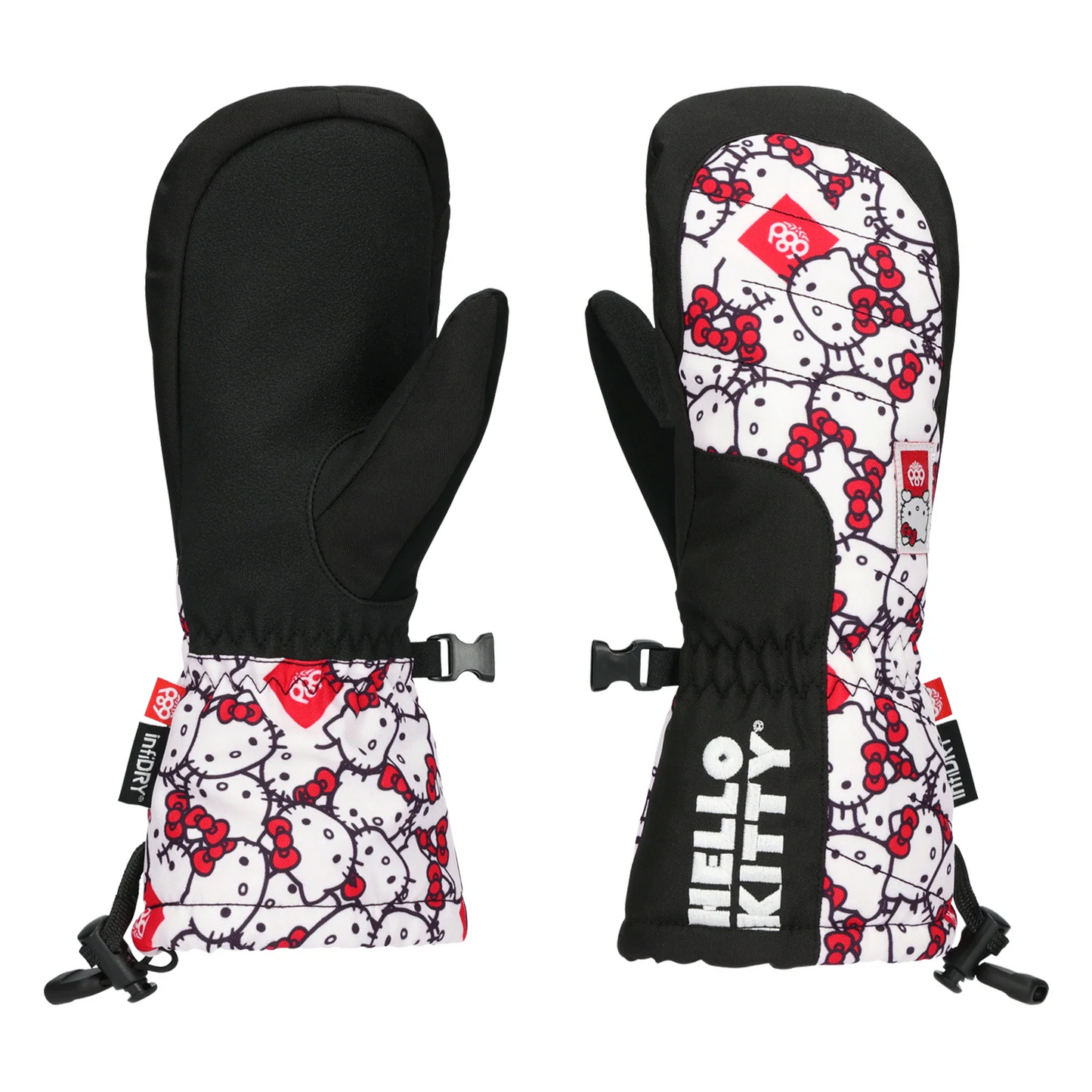 686 YOUTH HEAT INSULATED MITT HELLO KITTY WHITE 2027