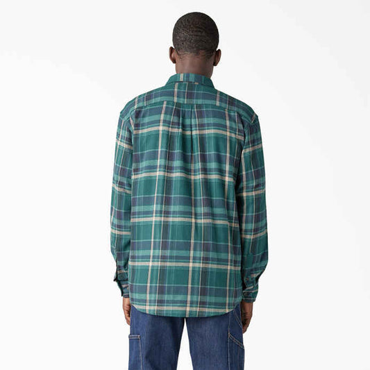 DICKIES FLEX FLANNEL RELAXED FIT FOREST GREEN MULTI