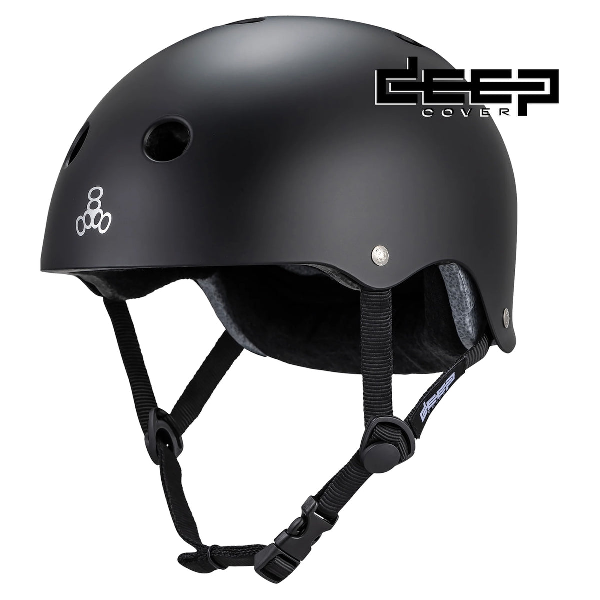 TRIPLE EIGHT DEEP COVER MATTE BLACK HELMET