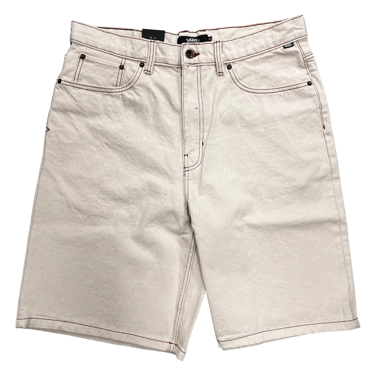 VANS CHECK 5 BAGGY DENIM SHORTS NATURAL SEED