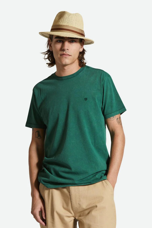 BRIXTON VINTAGE RESERVE TEE TREKKING VERT SOL LAVAGE