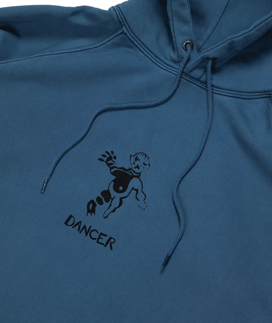 DANCER OG LOGO HOODIE STEEL BLUE BLACK STITCH