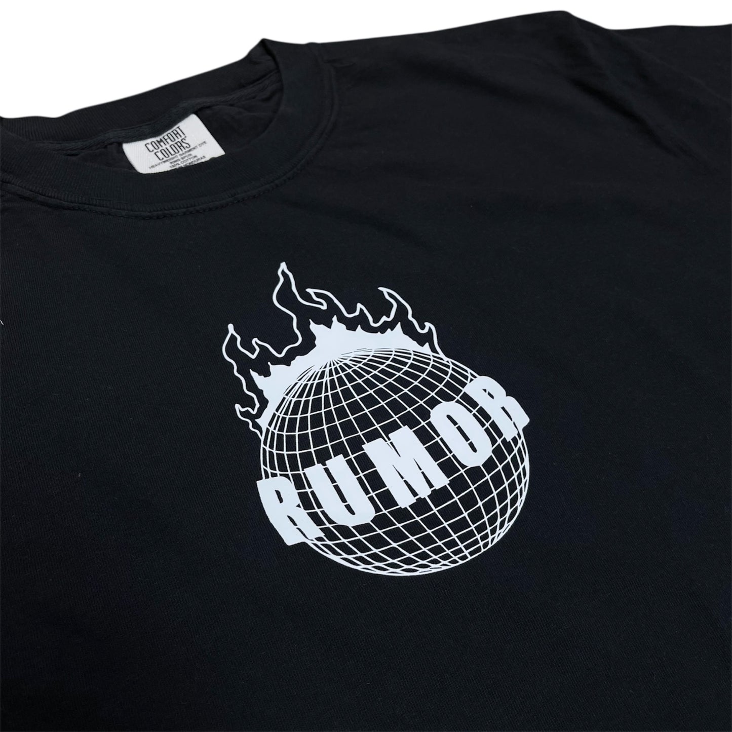 RUMOR BURNING WORLD TEE BLACK