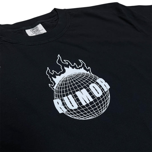 RUMOR BURNING WORLD TEE BLACK