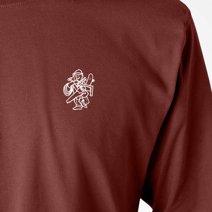 DICKIES SKATEBOARDING DIY SKATE GRAPHIC LONG SLEEVE FIRED BRICK