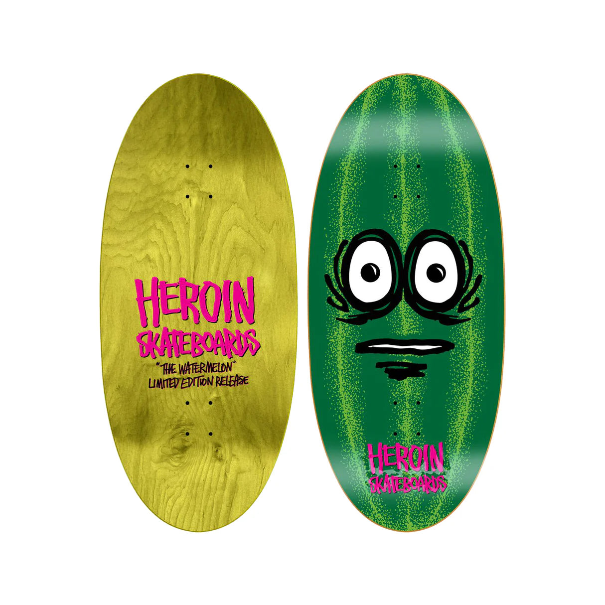 HEROIN SKATEBOARDS WATERMELON DECK 13.5