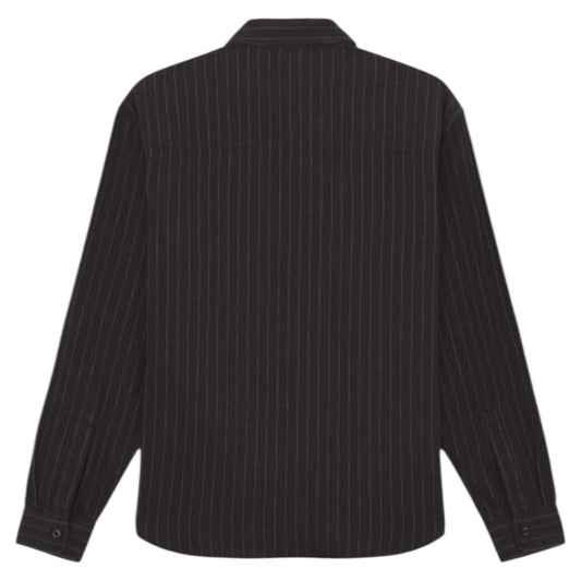 DICKIES MENS NEW HICKORY LONG SLEEVE BUTTON UP SHIRT BLACK