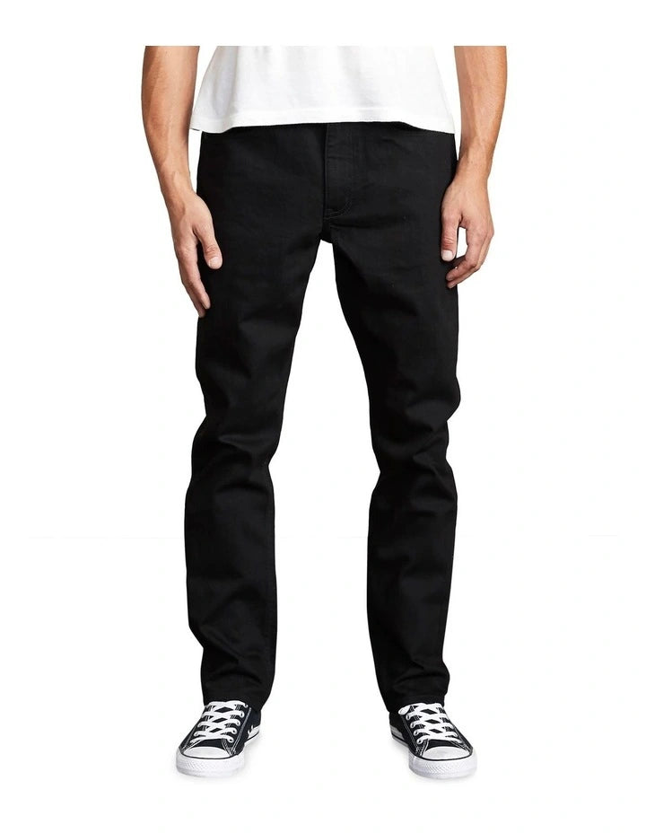 RVCA ROCKERS SKINNY FIT DENIM PANT BLACK