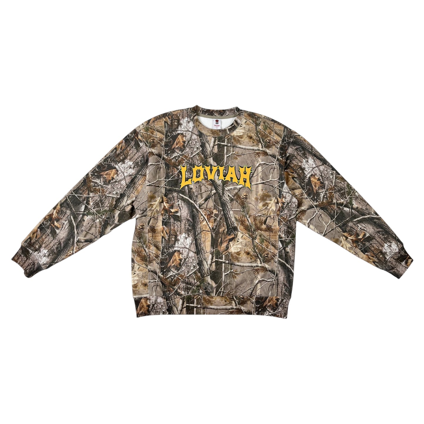 LOVIAH SPIKY CREWNECK CAMO TREE LEAF