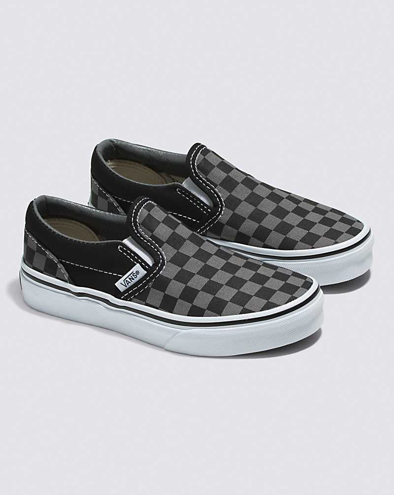 VANS CLASSIC SLIP ON JEUNESSE CARREAUX NOIR/PEWTER