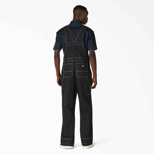 DICKIES REWORKED BIB OVERALLS BLACK