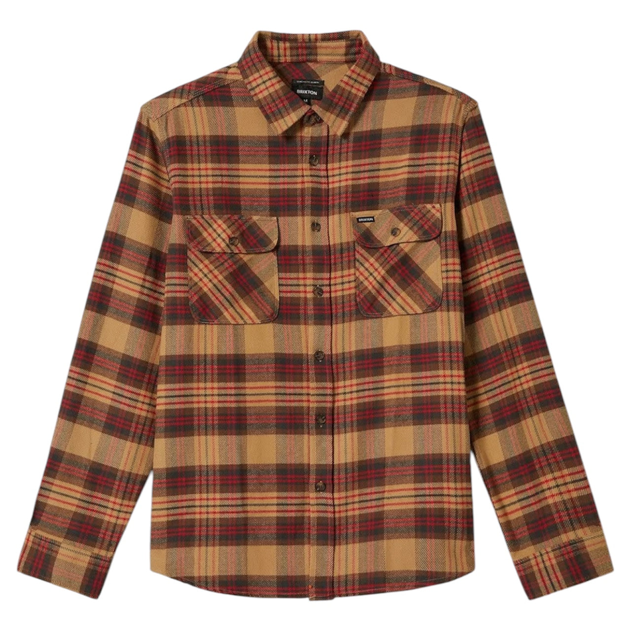 BRIXTON BOWERY FLANNEL CURRY WASHED BLACK CRIMSON